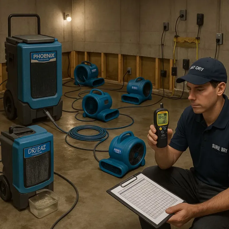Structural Drying and Dehumidification process in Oak Harbor, OH